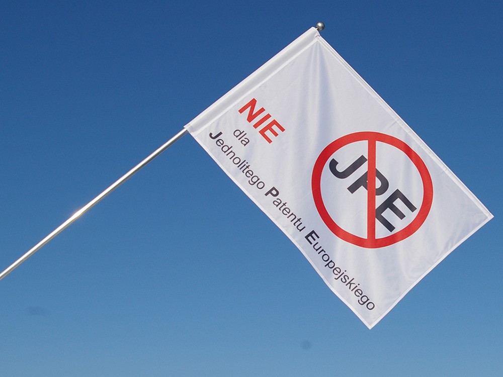Flaga NIE dla Jednolitego Patentu Europejskiego / realizacja