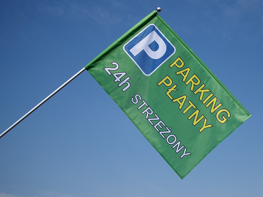 Flaga parking płatny / realizacja